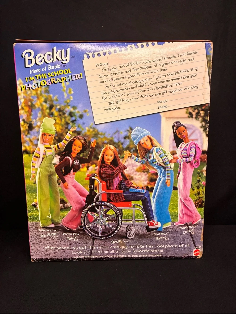 1998 Becky “I’m the School Photographer!” | Friend of Barbie | Wheelchair | NRFB